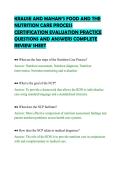 KRAUSE AND MAHAN&rsquo;S FOOD AND THE&NewLine;NUTRITION CARE PROCESS&NewLine;CERTIFICATION EVALUATION PRACTICE&NewLine;QUESTIONS AND ANSWERS COMPLETE&NewLine;REVIEW SHEET