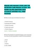 KRAUSE AND MAHAN&rsquo;S FOOD AND THE&NewLine;NUTRITION CARE PROCESS ACTUAL TEST&NewLine;PAPER SOLVED QUESTIONS WITH&NewLine;ACCURATE ANSWERS FULL PREP&NewLine;PACKAGE&NewLine;