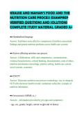 KRAUSE AND MAHAN&rsquo;S FOOD AND THE&NewLine;NUTRITION CARE PROCESS EXAMPREP&NewLine;VERIFIED QUESTIONS AND SOLUTIONS&NewLine;COMPLETE STUDY MATERIAL GRADED A&plus;