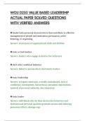 WGU D253 VALUE BASED LEADERSHIP&NewLine;ACTUAL PAPER SOLVED QUESTIONS&NewLine;WITH VERIFIED ANSWERS&NewLine;