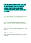 KRAUSE AND MAHAN&rsquo;S FOOD AND THE&NewLine;NUTRITION CARE PROCESS UPDATED&NewLine;ACTUAL QUESTIONS AND CORRECT&NewLine;ANSWERS COMPLETE STUDY GUIDE FULL&NewLine;SOLUTION