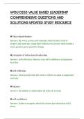 WGU D253 VALUE BASED LEADERSHIP&NewLine;COMPREHENSIVE QUESTIONS AND&NewLine;SOLUTIONS UPDATED STUDY RESOURCE