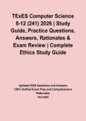 TExES Computer Science 8-12 &lpar;241&rpar; 2026 &vert; Study Guide&comma; Practice Questions&comma; Answers&comma; Rationales & Exam Review