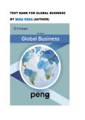 Test bank for Global Business&NewLine;by Mike Peng &lpar;Author&rpar;  all pages fully covered with test questions and answers graded A&plus;