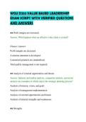WGU D253 VALUE BASED LEADERSHIP&NewLine;EXAM SCRIPT WITH VERIFIED QUESTIONS&NewLine;AND ANSWERS
