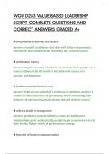 WGU D253 VALUE BASED LEADERSHIP&NewLine;SCRIPT COMPLETE QUESTIONS AND&NewLine;CORRECT ANSWERS GRADED A&plus;