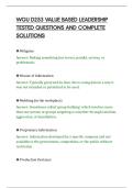 WGU D253 VALUE BASED LEADERSHIP&NewLine;TESTED QUESTIONS AND COMPLETE&NewLine;SOLUTIONS