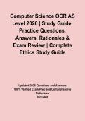 Computer Science OCR AS Level 2026 &vert; Study Guide&comma; Practice Questions&comma; Answers&comma; Rationales & Exam Review