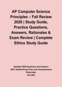 AP Computer Science Principles &ndash; Fall Review 2026 &vert; Study Guide&comma; Practice Questions&comma; Answers&comma; Rationales & Exam Review