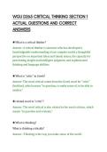 WGU D265 CRITICAL THINKING SECTION 1&NewLine;ACTUAL QUESTIONS AND CORRECT&NewLine;ANSWERS