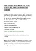 WGU D265 CRITICAL THINKING SECTION 1&NewLine;ACTUAL TEST QUESTIONS AND SOLVED&NewLine;ANSWERS