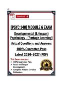 Verified PSYC 140 Module 6 Exam - Developmental &lpar;Lifespan&rpar; Psychology - Portage - Latest 26&sol;27 &lpar;PDF&rpar;
