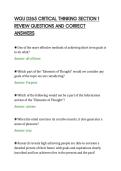 WGU D265 CRITICAL THINKING SECTION 1&NewLine;REVIEW QUESTIONS AND CORRECT&NewLine;ANSWERS