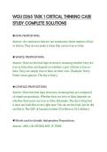 WGU D265 TASK 1 CRITICAL THINKING CASE&NewLine;STUDY COMPLETE SOLUTIONS
