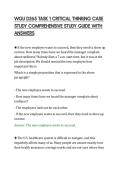 WGU D265 TASK 1 CRITICAL THINKING CASE&NewLine;STUDY COMPREHENSIVE STUDY GUIDE WITH&NewLine;ANSWERS