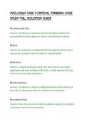 WGU D265 TASK 1 CRITICAL THINKING CASE&NewLine;STUDY FULL SOLUTION GUIDE
