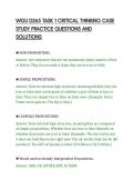 WGU D265 TASK 1 CRITICAL THINKING CASE&NewLine;STUDY PRACTICE QUESTIONS AND&NewLine;SOLUTIONS&NewLine;