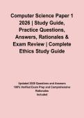 Computer Science Paper 1 2026 &vert; Study Guide&comma; Practice Questions&comma; Answers&comma; Rationales & Exam Review