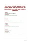 EPIC Training - CHG201 Resolute Hospital Billing Charging Part 2&colon; Administration and Reconciliation Exam Study Guide Questions and Answers
