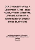 OCR Computer Science A Level Paper 1 2026 &vert; Study Guide&comma; Practice Questions&comma; Answers&comma; Rationales & Exam Review