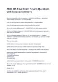 Math 115 Final Exam Review Questions with Accurate Answers&NewLine;&NewLine;