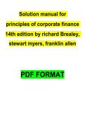 Principles of Corporate Finance 14th Edition Solution Manual by Richard Brealey & Stewart Myers 2026&sol;2027