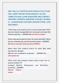 ONE YIELD V2 CERTIFICATION EXAM ACTUAL EXAM &NewLine;2026 &vert;&vert; MOST RECENT EXAM 2026&vert;2027 ACTUAL &NewLine;COMPLETE REAL EXAM QUESTIONS AND CORRECT &NewLine;ANSWERS &lpar;VERIFIED ANSWERS&rpar; ALREADY GRADED &NewLine;A&plus; &vert; GUARANTEED SUCCESS&excl;&excl; NEWEST EXAM &vert; JUST &NewLine;RELEASED&excl;&excl;