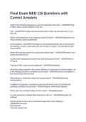 Final Exam MED 115 Questions with Correct Answers&NewLine;&NewLine;
