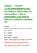 TENNESSEE &NewLine;JURISPRUDENCE EXAMINATION With &NewLine;Actual Questions Verified Answers&comma;Plus &NewLine;Rationales &sol;Expert Verified For &NewLine;Guaranteed Pass &lpar;2026&sol;2027 Study &NewLine;Guide&rpar; Latest Update&sol;Instant Download &NewLine;Pdf