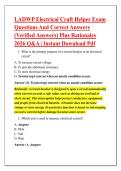 LADWP Electrical Craft Helper Exam &NewLine;Questions And Correct Answers &NewLine;&lpar;Verified Answers&rpar; Plus Rationales &NewLine;2026 Q&A &vert; Instant Download Pdf 