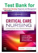 Test Bank for Critical Care Nursing&colon; Diagnosis and Management 10th Edition by Linda Urden&comma; Kathleen Stacy&comma; Mary Lough and Kimberly Sanchez