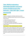 Texas  Medical Jurisprudence &NewLine;Examination Questions and Correct &NewLine;Answers &lpar;Verified Answers&rpar; Plus &NewLine;Rationales &vert; 2026 &sol;2027 Q&A &vert; Instant &NewLine;Download Pdf 