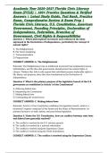 Academic Year 2026&ndash;2027 Florida Civic Literacy Exam &lpar;FCLE&rpar; &vert; 190&plus; Practice Questions & Verified Answers &vert; Latest Study Guide&comma; Test Bank&comma; Practice Exam&comma; Comprehensive Review & Exam Prep &vert; Florida Civic Literacy&comma; U&period;S&period; Constitution&comma; American Government&comma; Foun