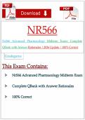 Nr566 Advanced Pharmacology Midterm Exam&colon; Complete QBank with Answer Rationales &vert; 2026 Update &vert; 100&percnt; Correct