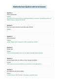 Biodiversity Exam Questions with Correct Answers