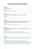 Biodiversity Exam Questions with Correct Answers