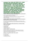 Academic Year 2026&ndash;2027 WGU C175 &sol; D426 Data Management Foundations Objective Assessment &lpar;OA&rpar; &vert; 190&plus; Practice Questions & Verified Answers &vert; Latest Study Guide&comma; Test Bank&comma; Practice Exam&comma; Comprehensive Review & Exam Prep &vert; WGU Data Management Foundations&comma; 