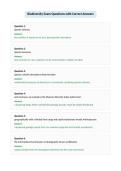 Biodiversity Exam Questions with Correct Answers