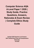 Computer Science AQA A-Level Paper 1 2026 &vert; Study Guide&comma; Practice Questions&comma; Answers&comma; Rationales & Exam Review