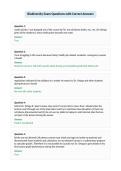 Biodiversity Exam Questions with Correct Answers
