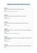 Biodiversity Unit Exam Questions with Correct Answers