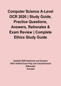 Computer Science A-Level OCR 2026 &vert; Study Guide&comma; Practice Questions&comma; Answers&comma; Rationales & Exam Review
