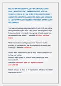RELIAS RN PHARMACOLOGY EXAM REAL EXAM   &NewLine;2026 &vert;&vert; MOST RECENT EXAM 2026&vert;2027 ACTUAL &NewLine;COMPLETE REAL EXAM QUESTIONS AND CORRECT &NewLine;ANSWERS &lpar;VERIFIED ANSWERS&rpar; ALREADY GRADED &NewLine;A&plus; &vert; GUARANTEED SUCCESS&excl;&excl; NEWEST EXAM &vert; JUST &NewLine;RELEASED&excl;&excl;
