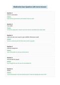 Biodiversity Exam Questions with Correct Answers