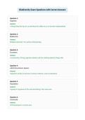 Biodiversity Exam Questions with Correct Answers