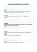 Biodiversity Exam Questions with Correct Answers