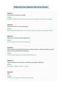 Biodiversity Exam Questions with Correct Answers