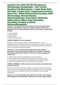 Academic Year 2026&ndash;2027 NR 565 Advanced Pharmacology Fundamentals &vert; 190&plus; Practice Questions & Verified Answers &vert; Latest Study Guide&comma; Test Bank&comma; Practice Exam&comma; Comprehensive Review & Exam Prep &vert; NR565 Advanced Pharmacology&comma; APRN Pharmacology&comma; Pharmacokinet