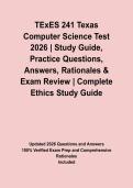 TExES 241 Texas Computer Science Test 2026 &vert; Study Guide&comma; Practice Questions&comma; Answers&comma; Rationales & Exam Review