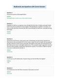 Biodiversity test Questions with Correct Answers